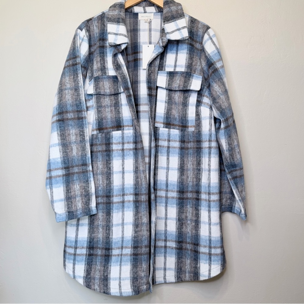 MELLODAY | NWT Plus Size Plaid Utility Shirt Jacket Shacket - Picture 2 of 14